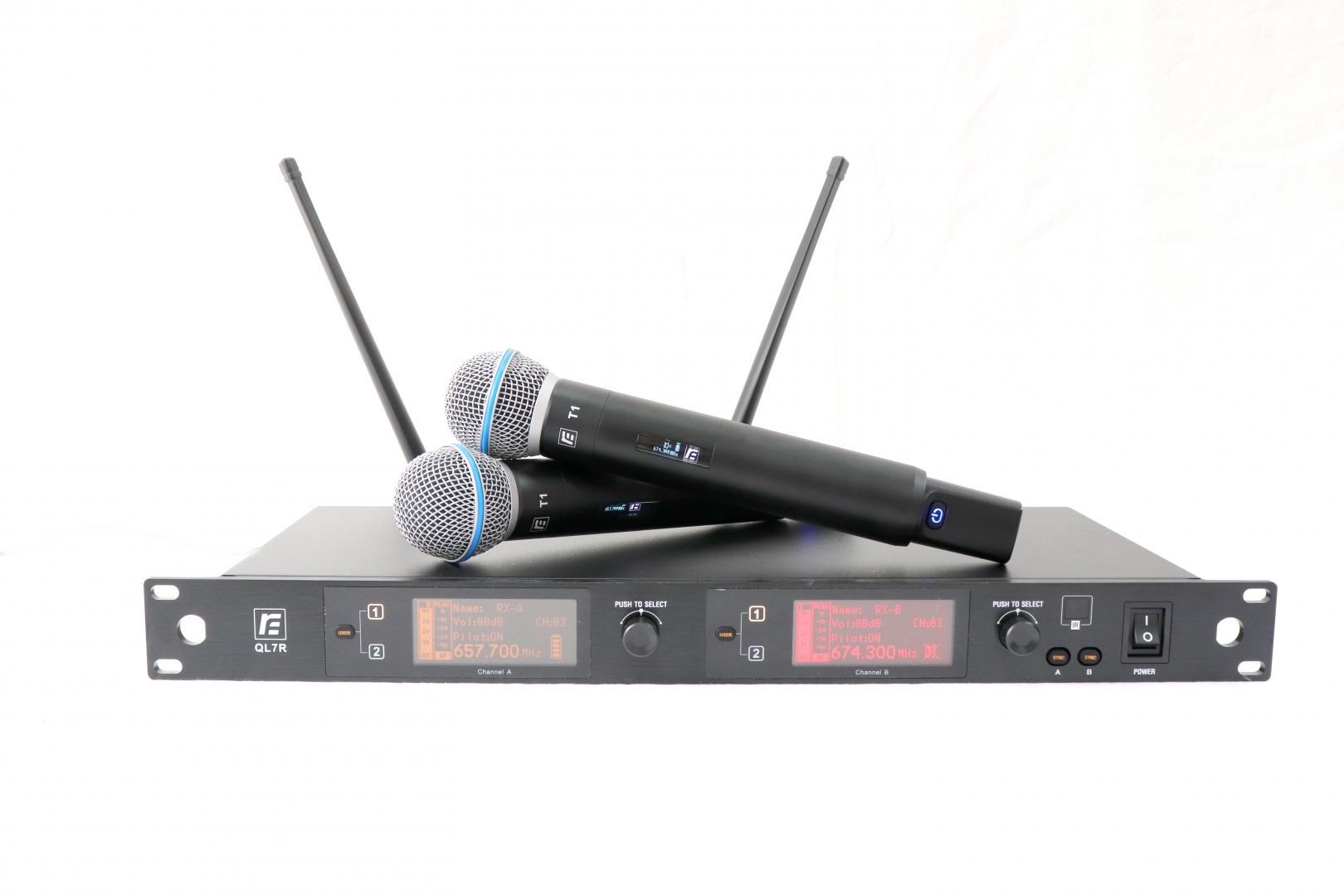 RFIntell QL7R/T1-A 651,800-683,400 МГц 2-канальная радиосистема с 2-мя ручными микрофонами в Нефтекамске
